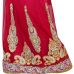 Striking Red Colored Embroidered Net Lehenga Saree